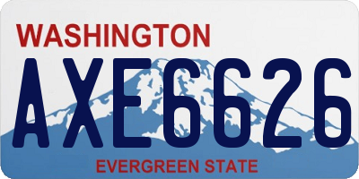 WA license plate AXE6626