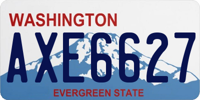 WA license plate AXE6627
