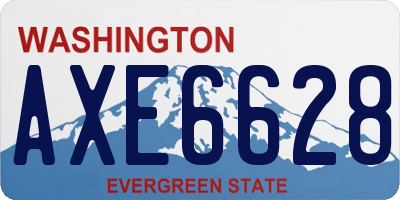 WA license plate AXE6628