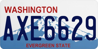 WA license plate AXE6629
