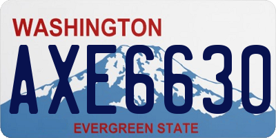WA license plate AXE6630