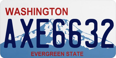 WA license plate AXE6632