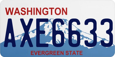 WA license plate AXE6633