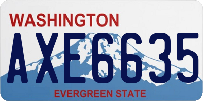 WA license plate AXE6635