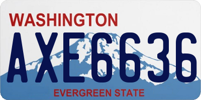 WA license plate AXE6636