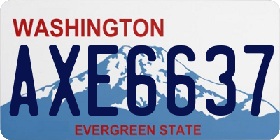 WA license plate AXE6637