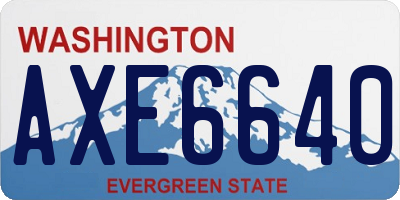 WA license plate AXE6640