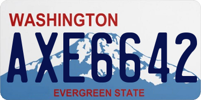 WA license plate AXE6642