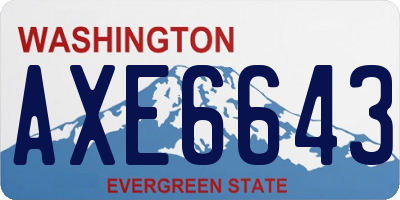 WA license plate AXE6643
