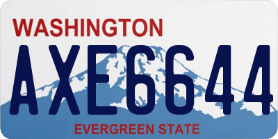 WA license plate AXE6644
