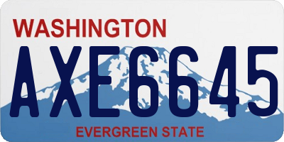 WA license plate AXE6645