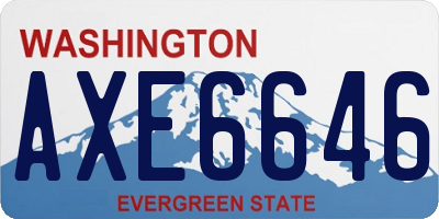 WA license plate AXE6646