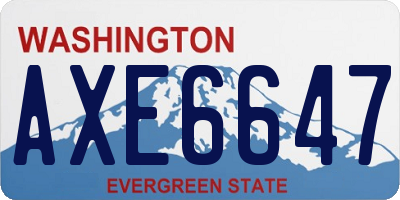 WA license plate AXE6647