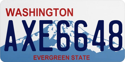 WA license plate AXE6648