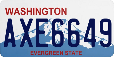 WA license plate AXE6649
