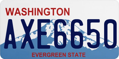 WA license plate AXE6650