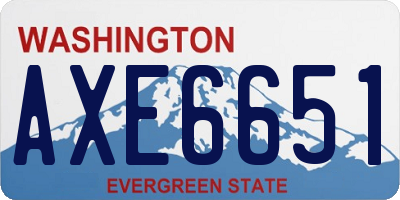 WA license plate AXE6651