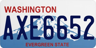 WA license plate AXE6652