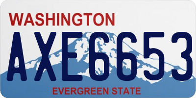 WA license plate AXE6653