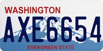 WA license plate AXE6654