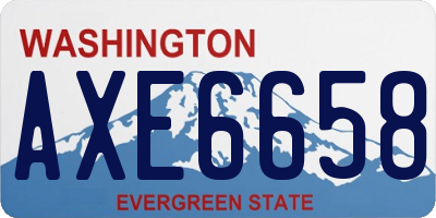 WA license plate AXE6658