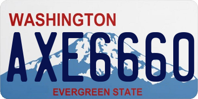 WA license plate AXE6660