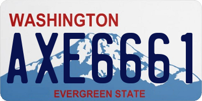 WA license plate AXE6661
