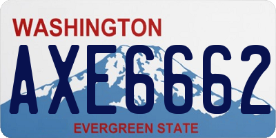 WA license plate AXE6662