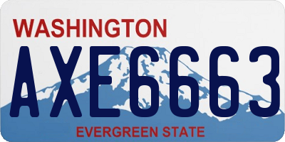 WA license plate AXE6663