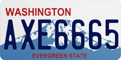 WA license plate AXE6665