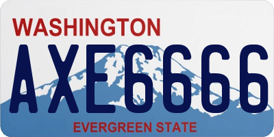 WA license plate AXE6666