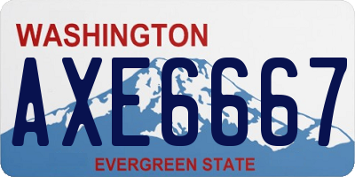 WA license plate AXE6667
