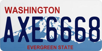 WA license plate AXE6668