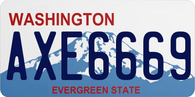 WA license plate AXE6669