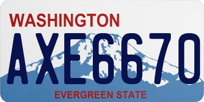 WA license plate AXE6670