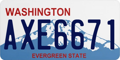 WA license plate AXE6671