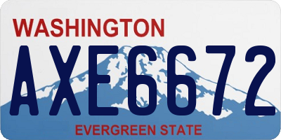 WA license plate AXE6672