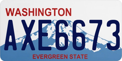 WA license plate AXE6673