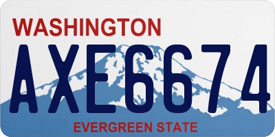 WA license plate AXE6674