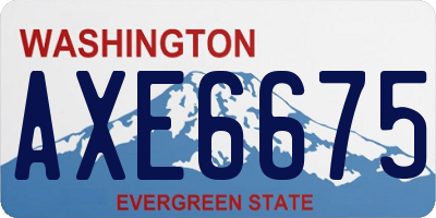 WA license plate AXE6675