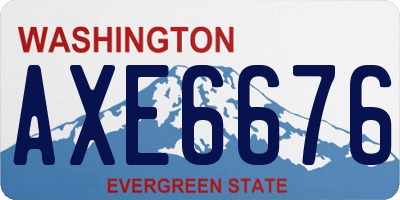 WA license plate AXE6676
