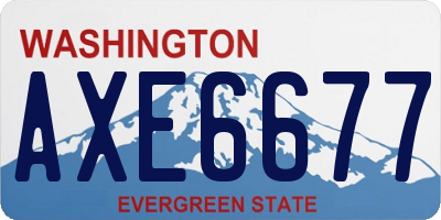 WA license plate AXE6677