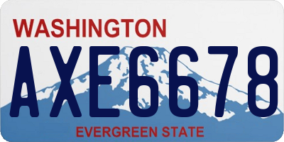 WA license plate AXE6678
