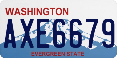 WA license plate AXE6679