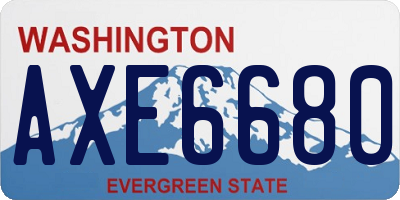 WA license plate AXE6680