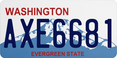 WA license plate AXE6681