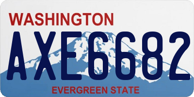 WA license plate AXE6682