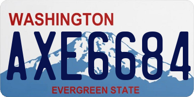 WA license plate AXE6684