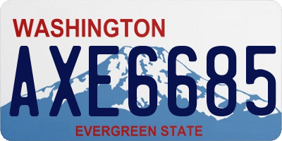 WA license plate AXE6685