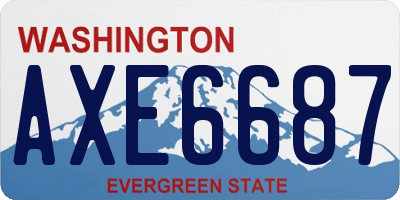 WA license plate AXE6687